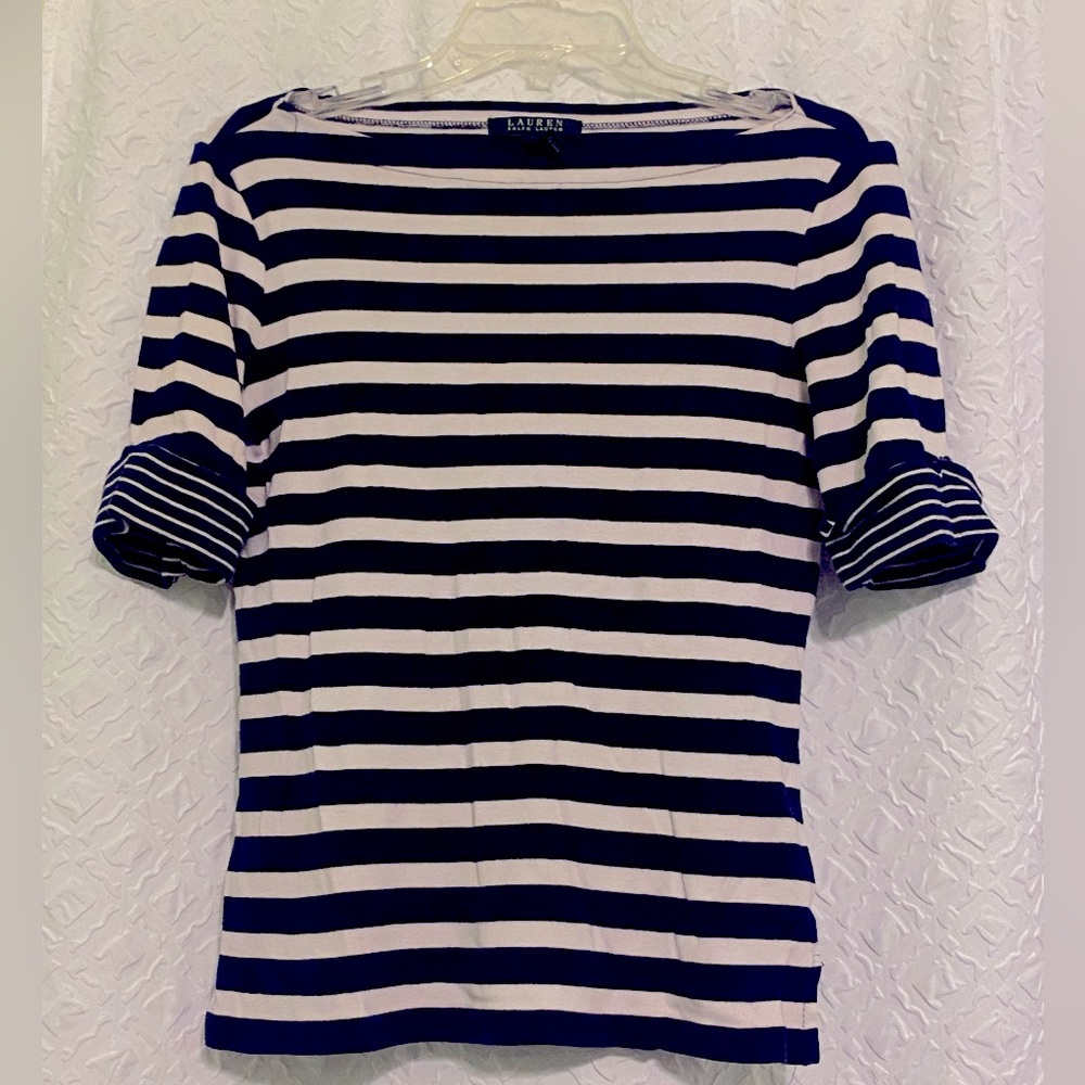 Nautical Navy and White striped shirt top